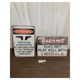 (2) NOS Metal Signs