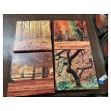 (4) Fall Wall Art approx 12 x 12