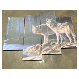 4pc Wolf Wall Art