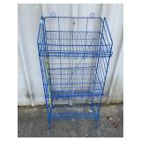 Blue Metal Wire Deck Retail Rack
