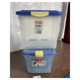 (2) Small Plastic Storage Tote