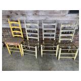 (4) Vintage Ladder Back Chairs