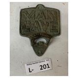 Metal Wall Mount "Man Cave" Bottle Opener