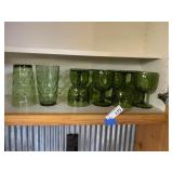 Vintage Green Glass Thumbprint Pattern