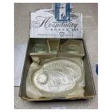Vintage Federal Glass Hospitality Snack Set