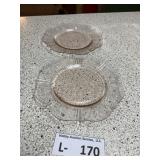 (2) Vintage Pink Depression Plates