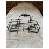 Antique Metal Wire Milk Bottle Carrier