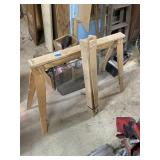 Pair Wood Folding Saw Horses