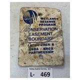 Metal Wetlands Boundary Sign