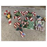 Christmas Canes & Snowman Wood Decor