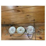 (3) Decorative Plates w/Metal Wall Mount Holder