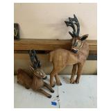 (2) Paper Mache? Deer Decor