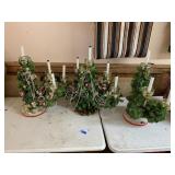 (3) Christmas Decor Lighted Centerpieces