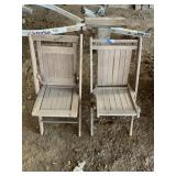 (2) Vintage Wood Folding Chairs