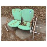 Vintage 1940s/50s Double Seat Metal Glider