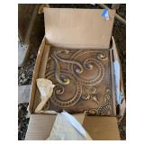 (12+/-) Metal Square Ceiling TIles + parts