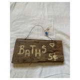Bath 5 Cent Sign on Vintage Barn Wood