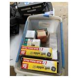 Light Bulbs in Plastic Tote