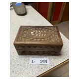 Vintage Hand-Carved Wooden Trinket Box