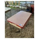 Vintage Enamel Topped Kitchen Table Extendable