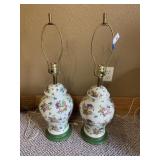 (2) Vintage Floral Table Lamps