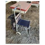 Rolling Folding Shopping Basket  w/Built in Seat