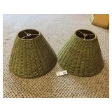(2) Vintage Wicker Lamp Shades
