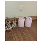 (2) Art Decor Glass Lamps