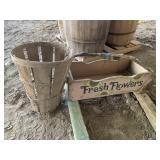 Wood Fresh Flowers Crate & Basket