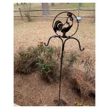 Rooster Wrought Iron Double Shepherd Hook