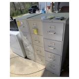 (3) Metal 4 Drawer File Cabinets