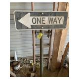 (2) Retired Metal Street Sign - ONE WAY on 1 Pole