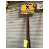 Retired Metal Street Sign - STOP Children Crossing