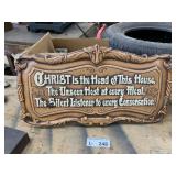 Ceramic 'Christis the Head of This House' Decor