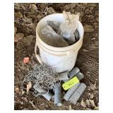 Plastic Bucket of Fence Parts