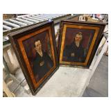 (2) Vintage Wall Art Portrait Oil on Canvas