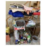Metal Shelf, Linen, Extension Cords, Chemicals