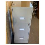 Metal 3 Drawer File Cabinet w/Key