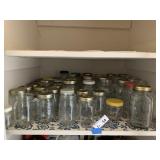 Canning Jars on Shelf (bedroom closet)