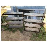 (2) Vintage Metal Shelves