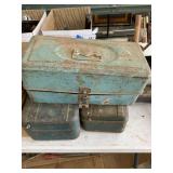 (3) Vintage Metal Tool Boxes