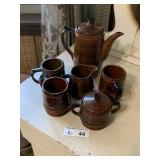 Brown Glazed Stoneware Tea/Coffee Service Set