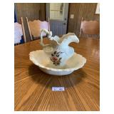 Victorian Style Ceramic Pitcher & Wash Basin Set