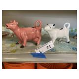 (2) Vintage Ceramic Cow Creamer