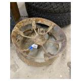 Vintage Industrial Farm Wheel