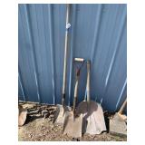 (2) Square Point Shovels & (1) Scoop