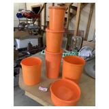 Vintage Tupperware Canister Set (orange)