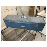 Vintage Belknap Blue Grass Metal Tool Box Contents