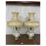 (2) Vintage Table Lamps w/Crystal Prisms