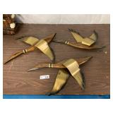 (3) Wood Metal Duck Decor